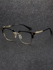 Fashion Versatile Anti-Blue Light Glasses, Personalized Half Frame Outdoor Office Eyewear, Casual Style All Seasons