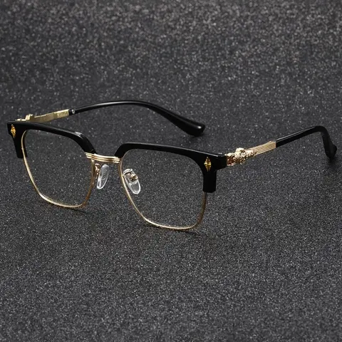 Fashion Versatile Anti-Blue Light Glasses, Personalized Half Frame Outdoor Office Eyewear, Casual Style All Seasons, Screen Viewing Eyewear