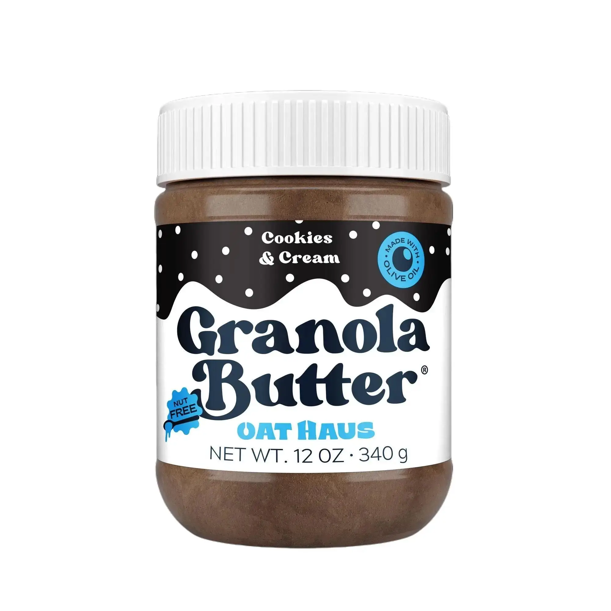 Cookies & Cream Granola Butter - Cocoa Chocolate Flavor, Vegan, Gluten Free, Natural Sugar, Ideal for Breakfast or Snacking
