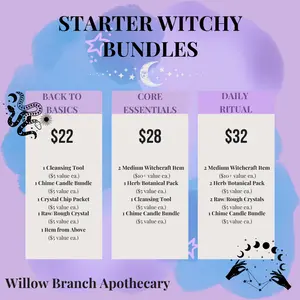 Curated Witchy Small Bundles | Crystals Herbs Candles and Witchy Items for Altar Practice and Daily Magic