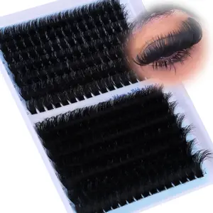 224pcs Fluffy D Curl Eyelashes, Makeup, Mixed Length 12-24mm, 0.05mm Thickness, Dense Volume Lush Look, Perfect for Salon Quality Extensions