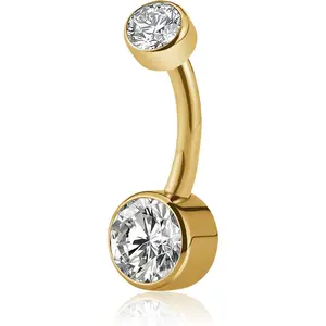 F136 Solid Titanium Belly Button Ring 14G 8mm 10mm 12mm - Hypoallergenic Belly Piercing Jewelry with Cubic Zirconia, Short Bar Navel Piercings Gift for Women