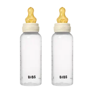 BIBS Baby BPA-Free PP Bottle Set 9oz 2 Pack with Natural Rubber Latex Nipple - Ivory
