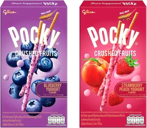 Pocky Crushed Fruits (Pack of Two) - Strawberry Peach Yoghurt Flavour & Blueberry Yoghurt Flavour