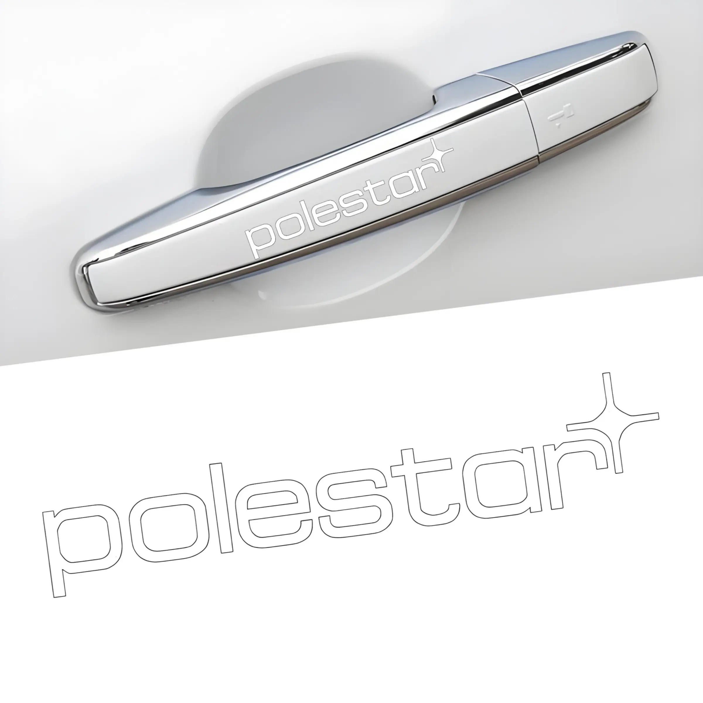 4PCS/SET Car Stickers Polestar Car Logo Badge Sticker Accessories Suitable for Volvo S60 S90 XC40 XC60 XC90 V60 V90 C40 Vehicle Exterior Decoration Automobile Decals