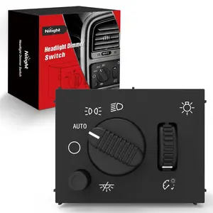 Headlight Dimmer Switch For Chevy Silverado 1500,2500,3500 (2003-2007), GMC Sierra 1500,2500 (2003-2006), Cadillac Escalade With Warm White LED Light