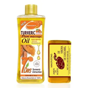 Snake Oil Soap & Turmeric Massage Oil Duo – Gentle Cleansing & Hydrating Massage Care for All Skin Types