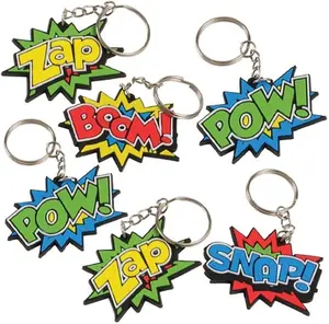 Superhero Keychains, Pack of 12, Super Hero Party Favors, Birthday Party Supplies, Goodie Bag Fillers, Prize for Boys and Girls
