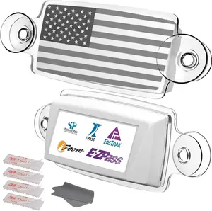 EZ Pass Holder for Windshield -Toll Pass Transponder for   States - Easy to Install and Remove - with Suction Cup & UV-Protective (Black  Flag)