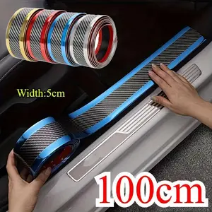 Auto Door Entry Sill Scuff Plate Paint Sill Protector Carbon Fiber, Bumper Door Sill Anti-Collision Rear Bumper Guard Protection