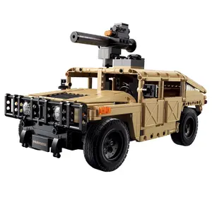 CadA Humvee Military Vehicle Building Brick Kit with Realistic Features and Dual-Mode Control for Collectible Display