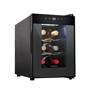 Ivation Premium 6-Bottle Wine Cooler for Countertop, Thermoelectric Wine Chiller with Digital Temp, Quiet & Freestanding