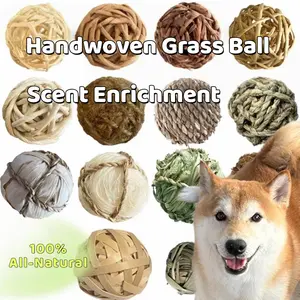 Pet Chew Grass Balls - Natural Chew Toys for Small Animals (8 Pcs)