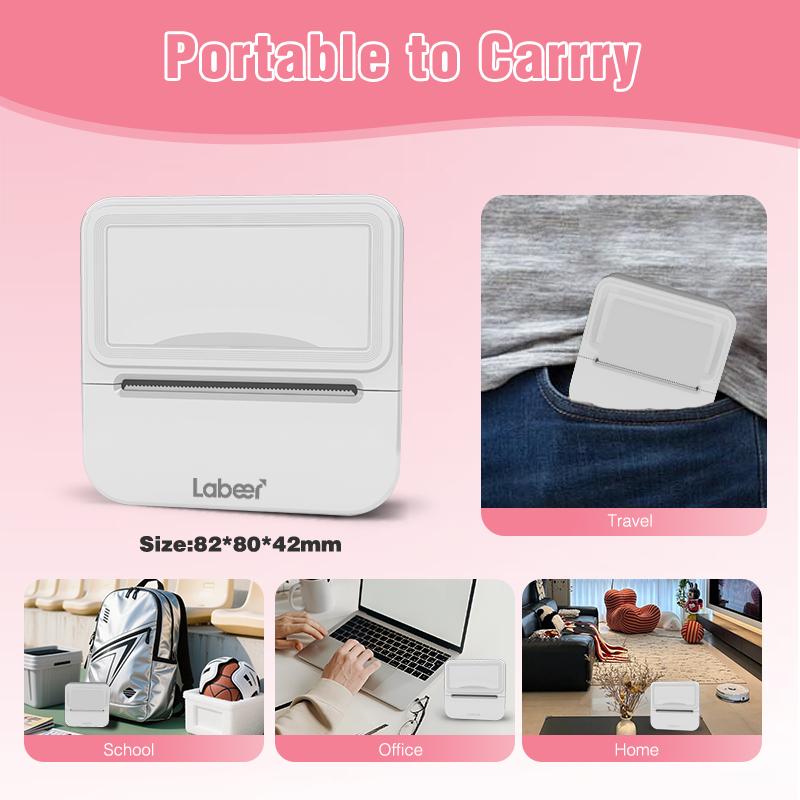 Labeer Mini Sticker Printer-2 Inch Bluetooth Thermal Pocket Printer, Inkless Portable Printer for Study Notes, Printer, Photos, Journals, Memos, Lists,Sticky Label, Ideal Gift for Valentine's Day, TikTokShopBlackFriday