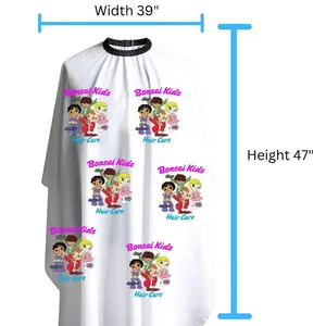 Bonsai Kids Hair Cutting Cape for Toddlers & Children - 39" x 47" Professional Barber Cape for Boys & Girls - Lightweight, Waterproof & Machine Washable - Ideal for Home Haircuts & Salon Use