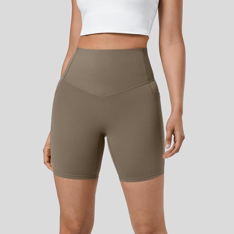 Halara UltraSculpt High Waisted Tummy Control Pocket Shaping Training Biker Shorts 7''