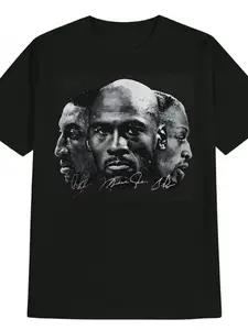 Chicago Bulls Legend Trio Michael Jordan Scottie Pippen Dennis Rodman Signature Graphic T-Shirt