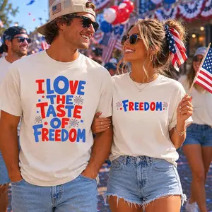 Couple I Love The Taste Of Freedom Shirt, Comfort Color Independence Day Tee, Freedom Quote, Patriotic Couple, America Pride, 4th Of July Gift