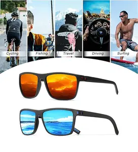 Polarized Sunglasses for Men UV400 Protection Lightweight Sun Glasses with Rectangular Frame Ideal for Driving Fishing Golf Cycling Travel Surfing