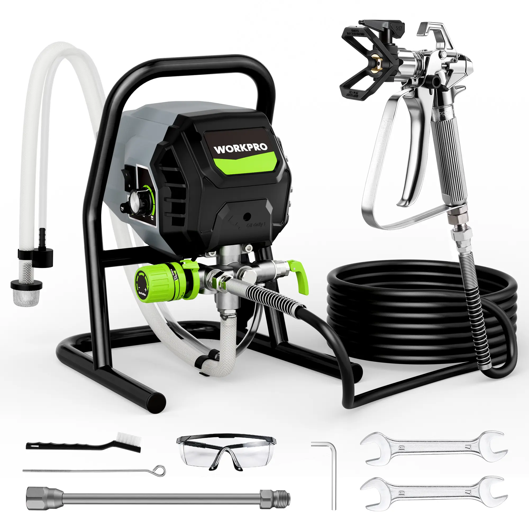 #summersale WORKPRO 700W Airless Paint Sprayer, 2900PSI High Efficiency Thinning-Free Electric Paint Sprayer with Extension Rod, Paint Sprayer for Home Interior, Exterior, Furniture, Fence & Ceilings