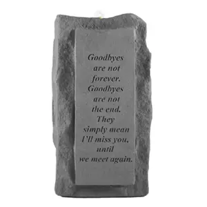 212 MAIN Hand Crafted Cast Stone Votive Holder - Hanging, Wall Mount, Weatherproof, Single-Tall Festive Decor with "Goodbyes Are Not..." Quote for Home Decoration