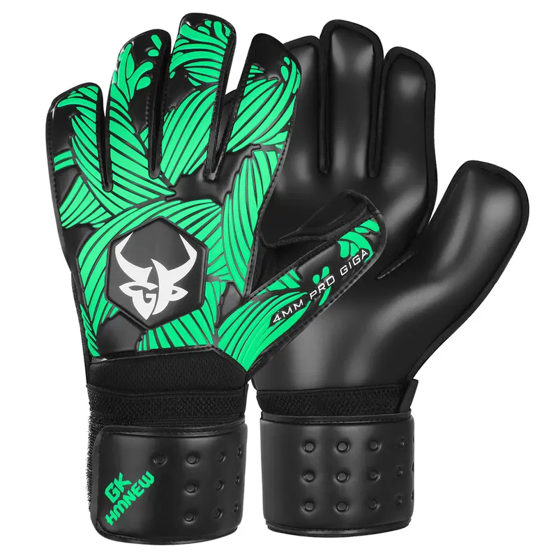 GKHMNEW Soccer Goalie Gloves - Soccer Gear, Football Equipment with 4+3mm Sticky Latex Palm, Breathable Rubber Design for Adults Training & Ball Handling