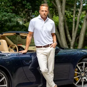 Cutaway Collar Polo White