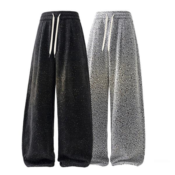 Men's Premium Sparkle Wide Leg Pants, Casual Drawstring Baggy Trousers, Perfect for Club, Party, Daily & Streetwear