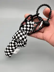 Exquisite niche personalized fashion style simulation leopard print gradient plush animal tail pendant, Bag Charm Keychain, lightweight and easy to carry, can be used as a bag pendant, key pendant, suitable for daily commuting and shopping wear