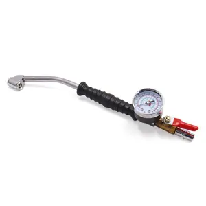 0-220 psi Quick Connector Bent Head Tire Air Chuck Inflator Pressure Gauge for Truck