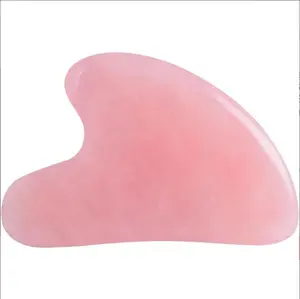Gua Sha Jade Stone Gua Sha Massage Tool, Guasha Tool for Face and Body Skin Massage. Tools for SPA Acupuncture, Pink Stone for Body Face Neck and Eye, Skin Care Gift for Woman (Pink)