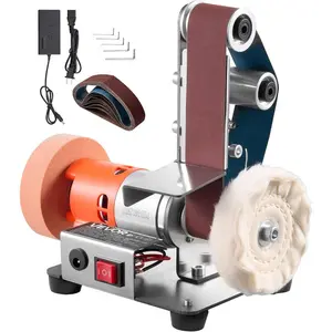 VEVOR 3-in-1 Mini Belt Sander, 13x 1.2 Sanding Belt, 2.75 Grinding Polishing Wheel Combo, 7-Speed Adjustable with Forward/Reverse Control for Woodworking, Jewelry Making, Knife SharpeningVEVOR Super Brand Day