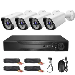 4CH 1080P DVR CCTV Surveillance Camera Kit - Waterproof Home Security System with Recording, Easy Installation, Remote Viewing