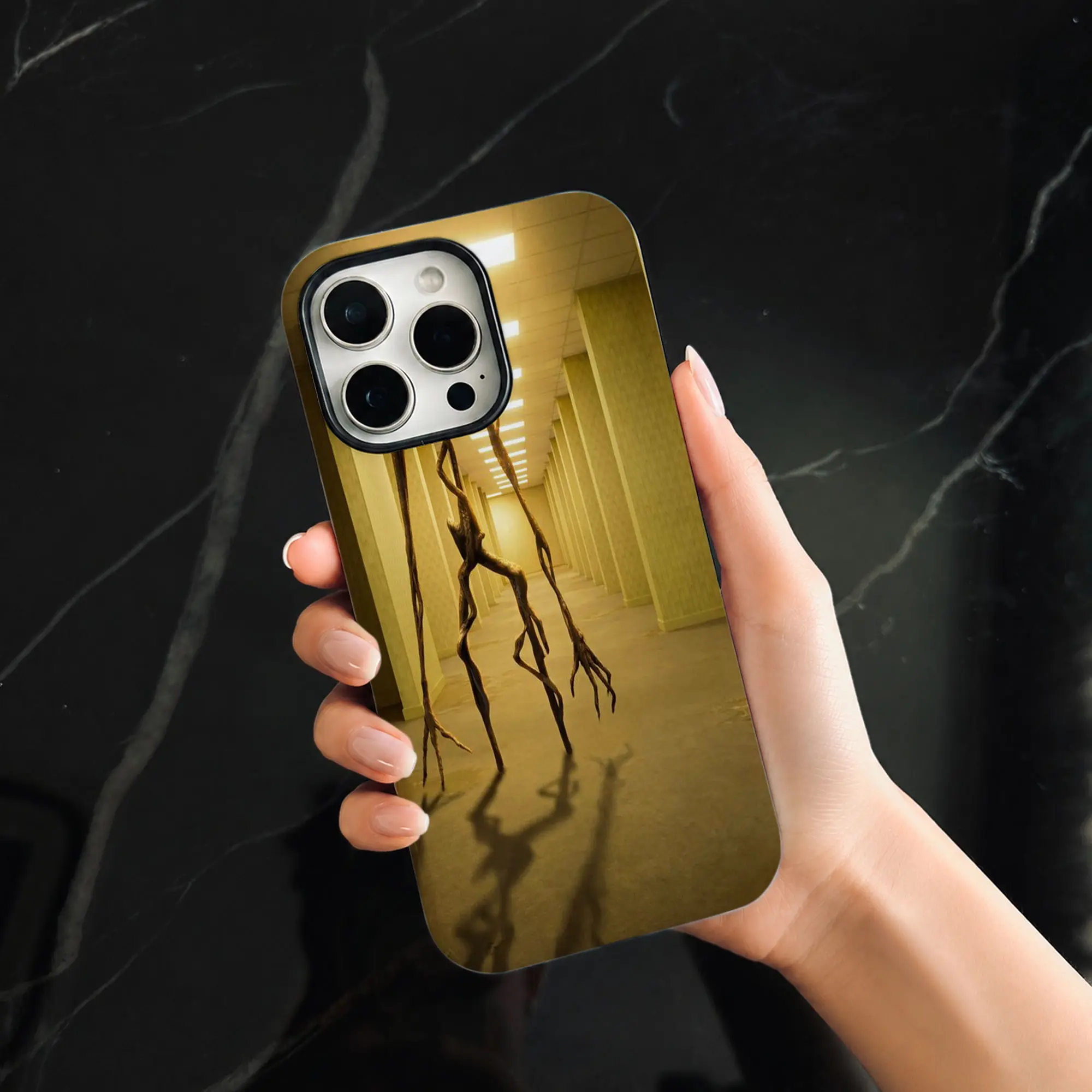 Liminal Space Aesthetic Phone Case,The Backrooms Movie Dual-Layer Cover for IP