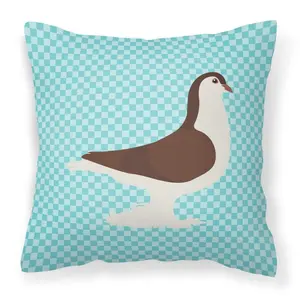 Large Pigeon Blue Check Fabric Decorative Pillow BB8117PW1818