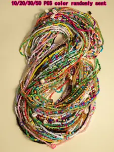 10/20/30/50 Pcs Randomly Sent Beaded Elastic Waist Chain, Boho Style Jewelry for Women & Girls, Fashion Jewelry for Party Wear, Daily Clothing Decor, Trendy Cool Female Accessories for Birthday Gift Item