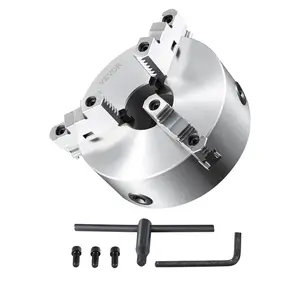 VEVOR 3-Jaw Lathe Chuck, 8'', Self-Centering Lathe Chuck, 0.16-8 in/4-200 mm Clamping Range with T-key Fixing Screws Hexagon Wrench, for Lathe 3D Printer Machining Center Milling Drilling Machine