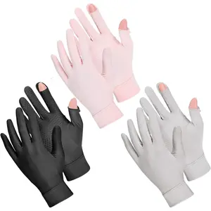 3 Pairs Summer Sun Gloves for Women UV Protection Driving Gloves Full Finger Touchscreen Outdoor Gloves