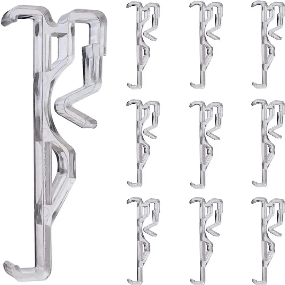 Valance Clips 10pcs 2.5inch Clear Plastic Hidden Retainer Holder Clip for Window Blind Valance,Horizontal Faux & Wood Blinds Parts