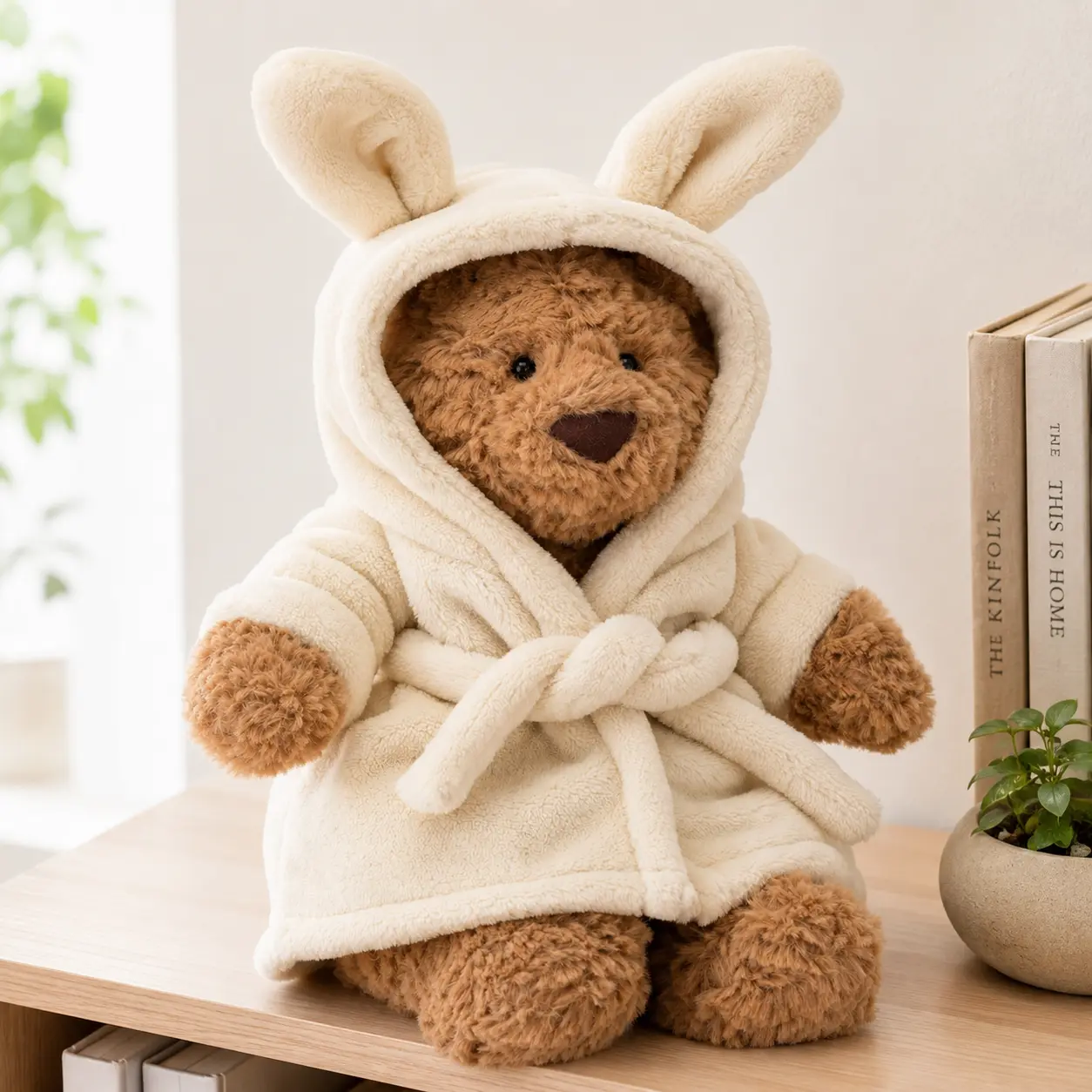 Jellycat Bartholomew Bear Bathrobe Outfit Plush - Soft Cuddly Teddy Bear, Cozy Stuffed Animal for Kids, Teens & Collectors