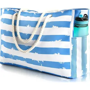 Large Beach Bag for Women & Men, Beach Bags Waterproof Sandproof, Travel Tote Bag, Swim Pool Bag for Family Outdoor