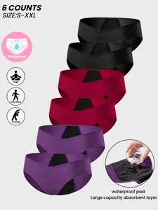 Women's High Elastic Comfort Full Coverage Period Waterproof Triangle Panties, Underwear, Soft Breathable, Suitable for Gym Yoga Running Fitness Daily Wear,All Seasons