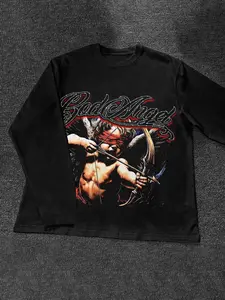 Unisex Long Sleeve T-Shirt, Archery Print Design, Casual Fashion, Comfortable Simple Style, All Seasons Wear, Casual Style Tee, Fitted Fit