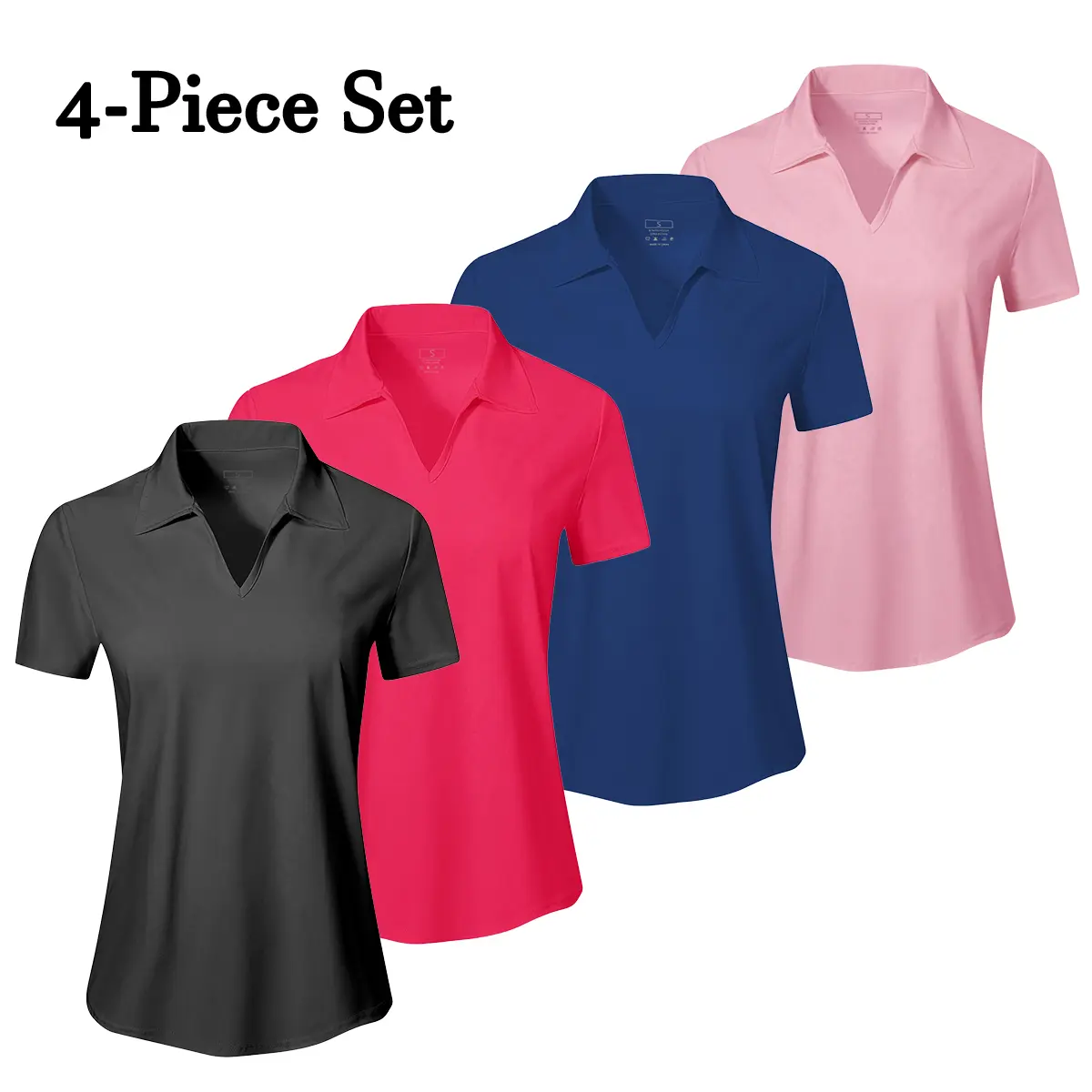 Women's Solid Color Sports Polo Shirt, Breathable Comfortable Short Sleeve Collared Top for Golf Baseball Tennis, Ladies Sportswear Athletic Activewear for All Seasons,travel essentials,camping essentials
