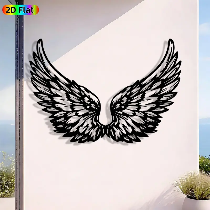 1pc Avant - Garde Wings Metal Wall Art, Avant - Garde Wings Statue Mural, Iron Craft, Perfect for Living Room, Garden, Indoor/Outdoor Decor, Highquality Engraving, Intricate Craftsmanship, Christmas Decor, Ideal Gift for Trend Seekers, Artistic Decoration