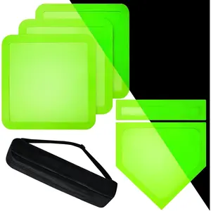 Baseball Bases for Yard - 3 Throw Down Bases 1 Homeplate 1 Pitching Rubber with Baseball Bases Bag for  Practice, Rubber Bases for Kickball Baseball