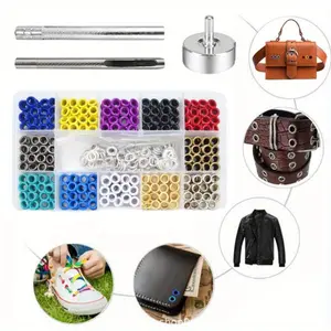 600PCS Metal Grommets Kit,5mm Eyelets Set with Install Tools, for Leather, Belt, Clothing, Shoes, DIY Craft