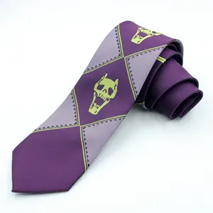 Anime JoJo Tie Kira Yoshikage Cosplay Necktie Unisex Skull Neck Heavens Door Cosplay Costume Prop