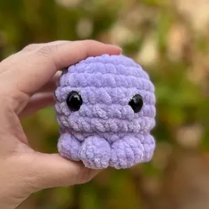 Crochet Octopus Plushie, Amigurumi, Mini Octopus Stuffed Animal emotional support