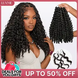 LUVME Feather Crochet Hair Readitress™ 100% Human Hair Pre-Separated Strands Miracle Knots Lightweight Protective Style Deep Wave/Kinky Straight/Burmese Curl 1 Set For Full Head Beginner Friendly #DealsForYouDays